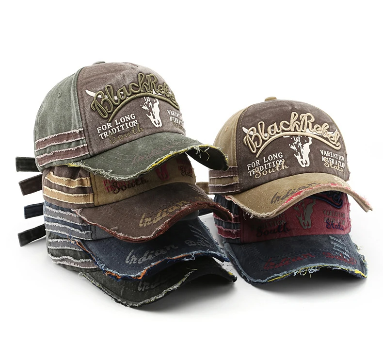 High Quality Unstructured Baseball Caps Custom Embroidery Logo Washed Vintage Distressed Cap 5 Panel Baseball Cap