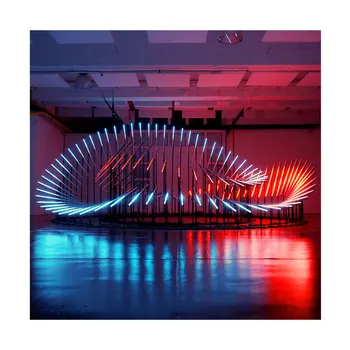 Flipping Dynamic Mechanical Lighting Sculpture Art Installation Ambient Artwork for Exhibition Museum Shopping Center