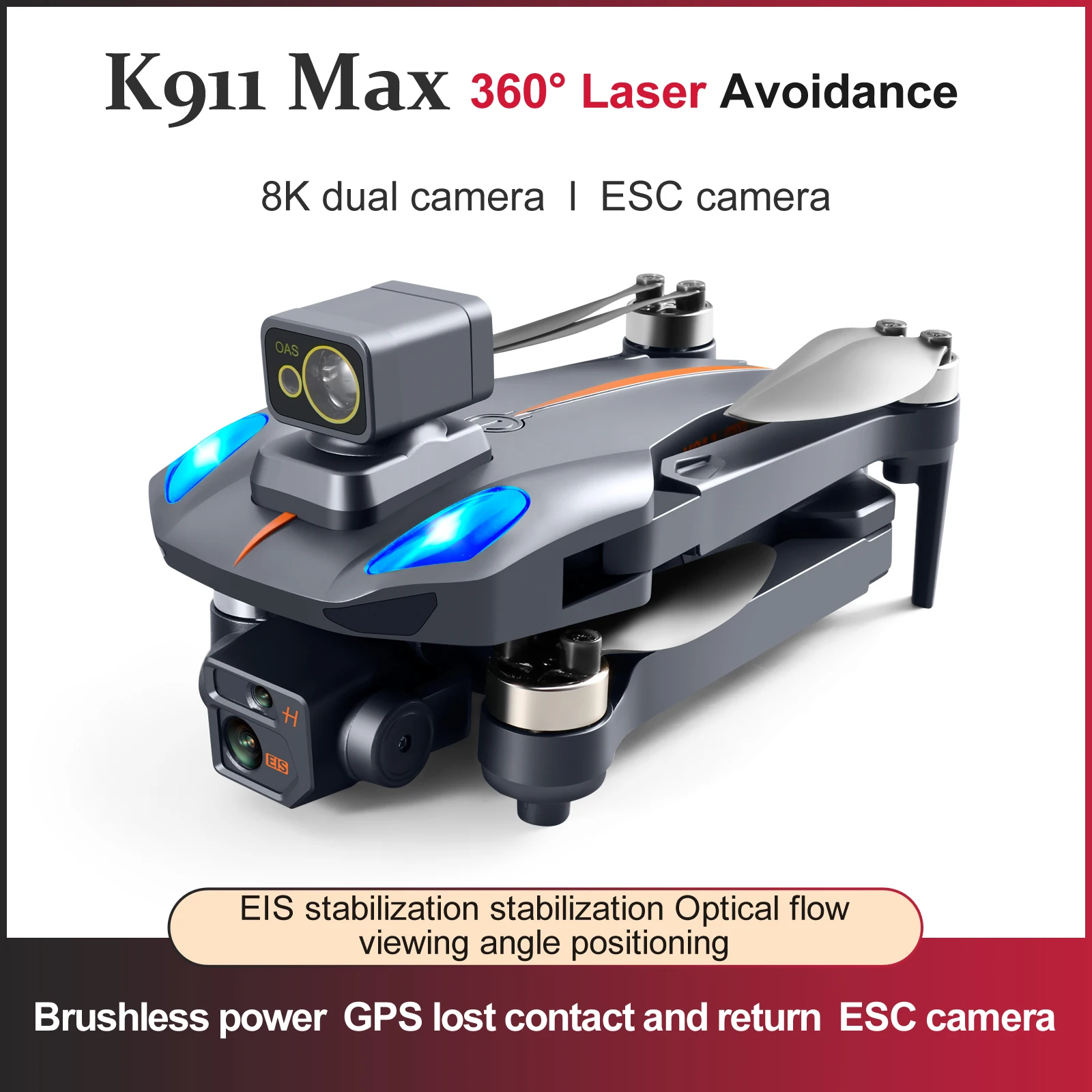 Flyxinsim K911 Max 8k Hd Camera Quadcopter With Gps Laser Avoidance - Main Image