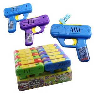 Hot Selling Colorful Funny Stretch Gun Toy with Fruity Flavor Lollipop Hard Candy