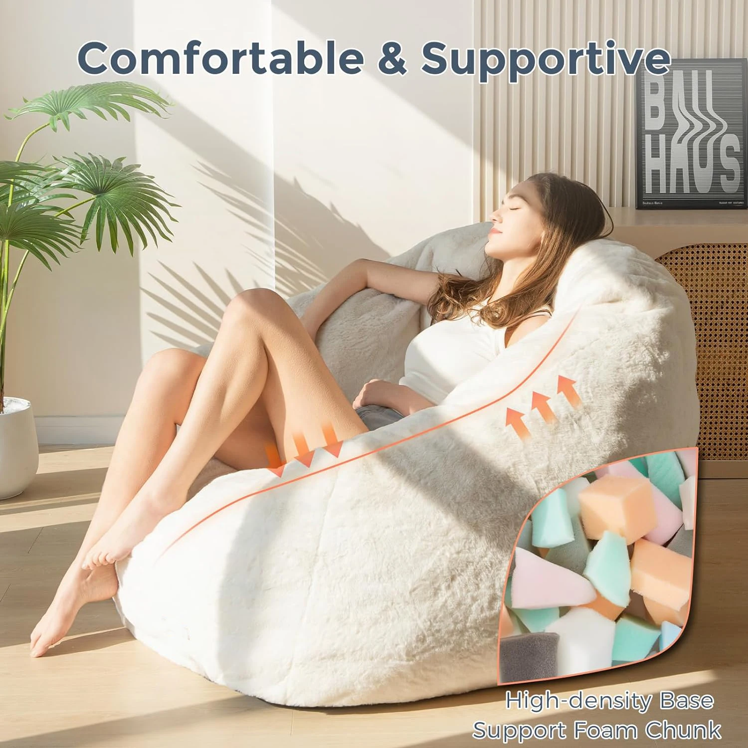 Custom Modern Style Oversized Compressed Sofa Lazy Giant Bean Bag Chair Couch for Adults and Kids