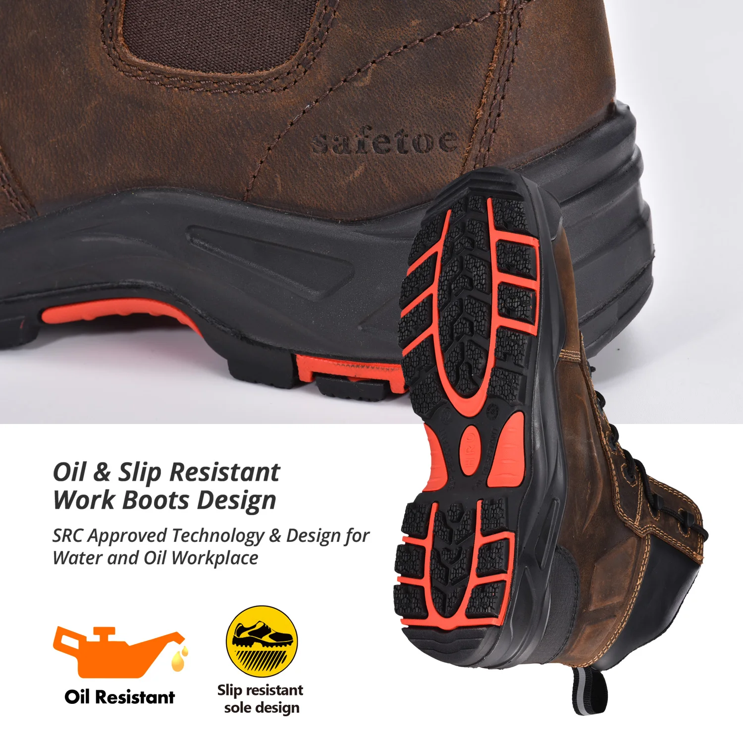 Best Fuel Oil Petrol Slip Resistant Safety Shoes Work Boots for Oil Gas Construction industry