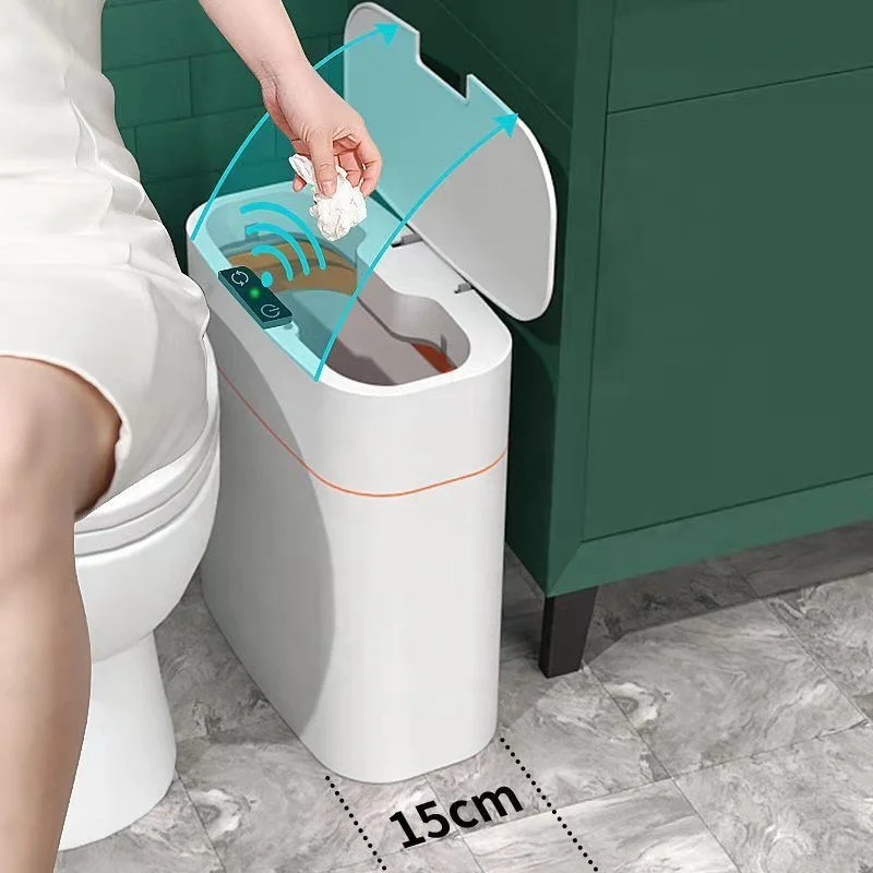 16L Plastic Trash Can New Electric Intelligent Automatic Sensor Touchless Smart Trash Bin Factory Wholesale Standing