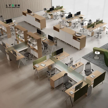 Commercial Call Center Wooden Modern Modular Desk Furniture Table Workstation Office Cubicle