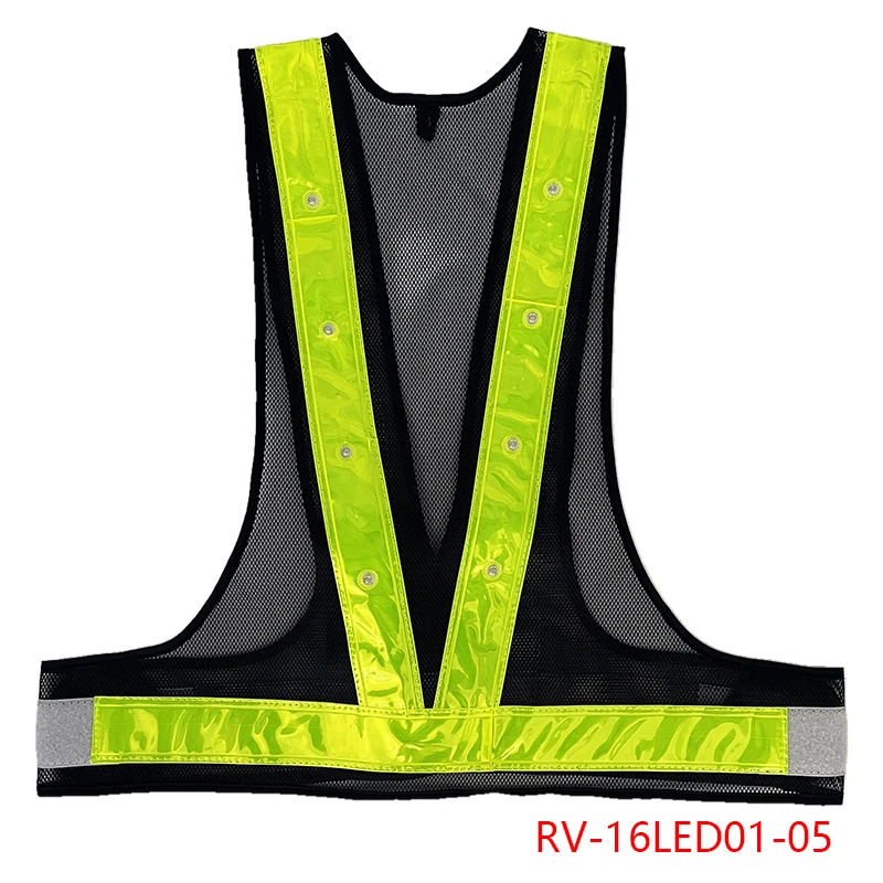 High Visibility Safety Vest with LED Lights & Reflective Tape