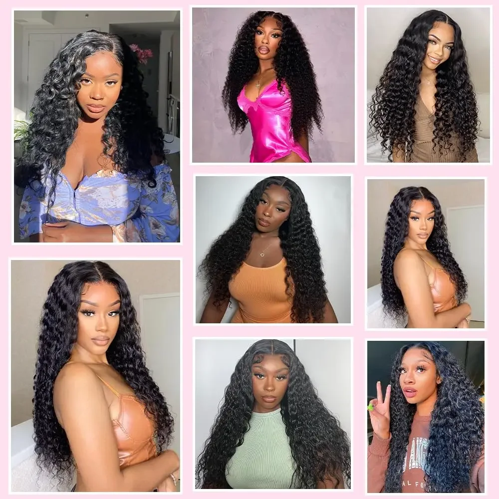 Deep Wave Clip ins Human Hair Extensions for Women 8Pcs_voghion.com