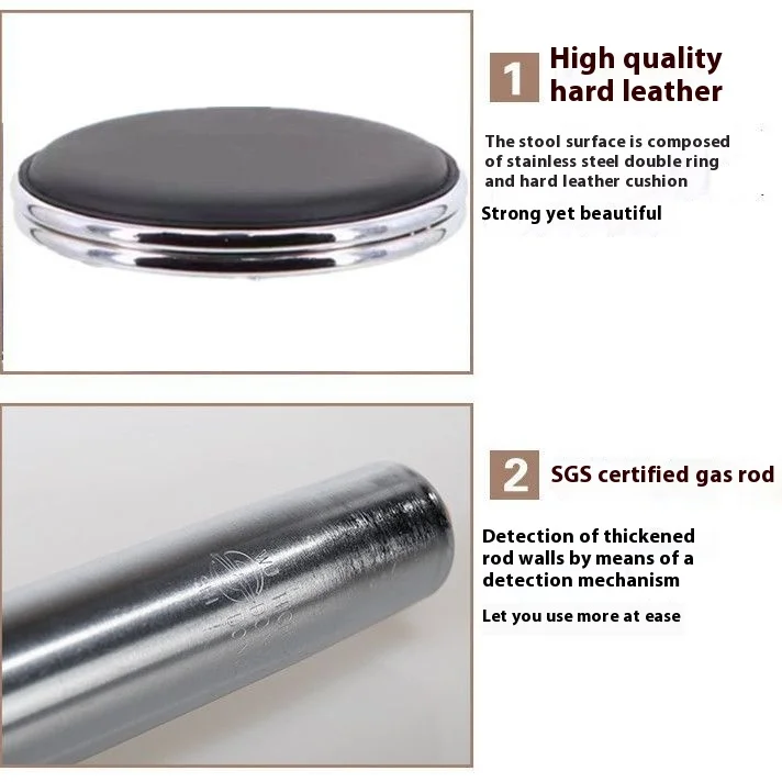 Modern Wood PU Home Bar Chair with Adjustable Round Pulley for Beauty Hairdressing Shop Laboratory Kitchen Front Table Stool