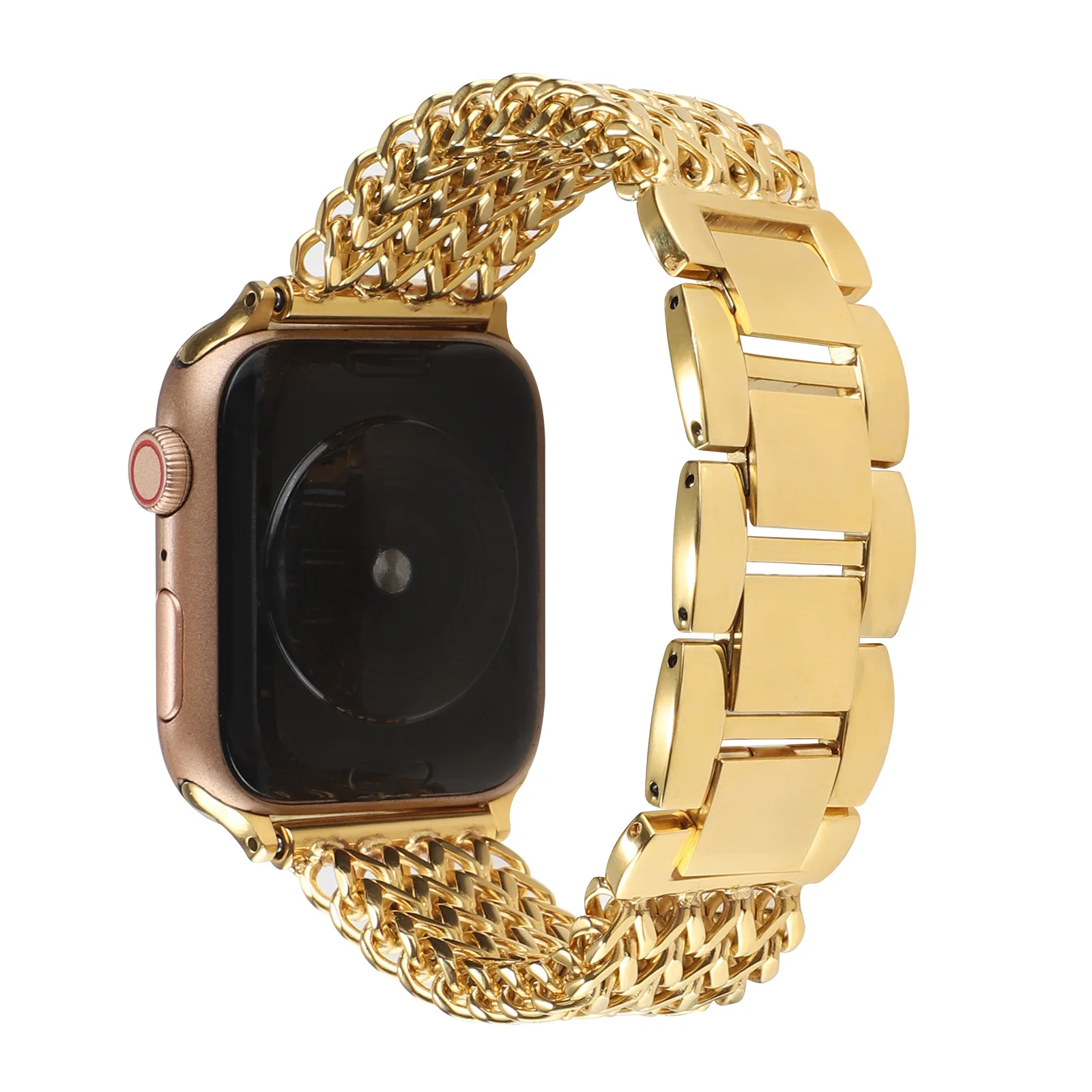 Jam Tangan Apple Watch 40 Gold Gold Chain Link Metal Watch Band For Apple Watch Series