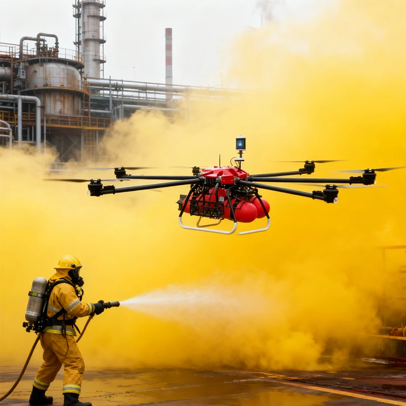 NJ-MAS-FX1 Heavy Lift Fire Suppression UAV Water Jet System 100kg ...