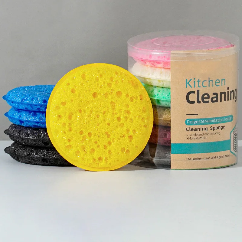 Factory High Foam Round Shape PVC Bucket Colorful Household Kitchen Cleaning Products Wash Dishes Sponge Car Sponge