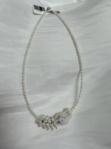 YOB Natural Pearl Necklace   High Quality Natural Pearl Necklace, Fine Floral Buckle, Round Pearl Necklace Chain, Women's Gift