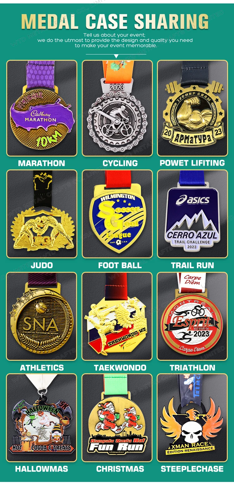 product customized die cast half marathon sports medals gravure printed soft enamel night running souvenir lanyards included honor medal-5