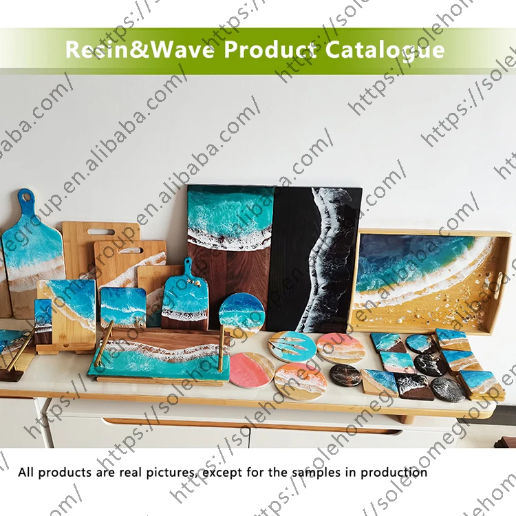 Handcrafted Resin Olive Wood Square Coasters For Drinks Durable