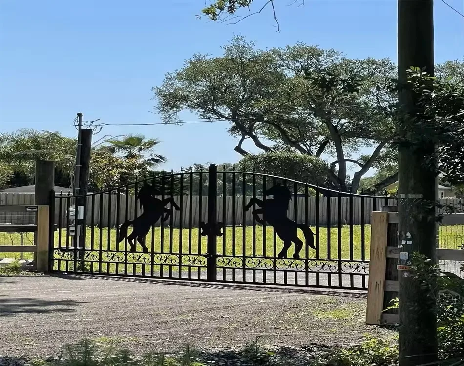 Laser Cut Horse Gate Design Simple Iron Gate Grill Designs Modern Wrought Iron Driveway Gate for Sale