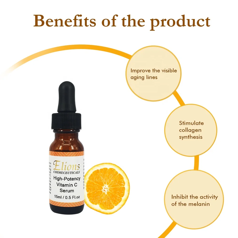 High Potency 23.8% Vitamin C Serum Alpha Lipoic Acid Tocopheryl Acetate Anti-Aging Face Body Skin Whitening Pigmentation