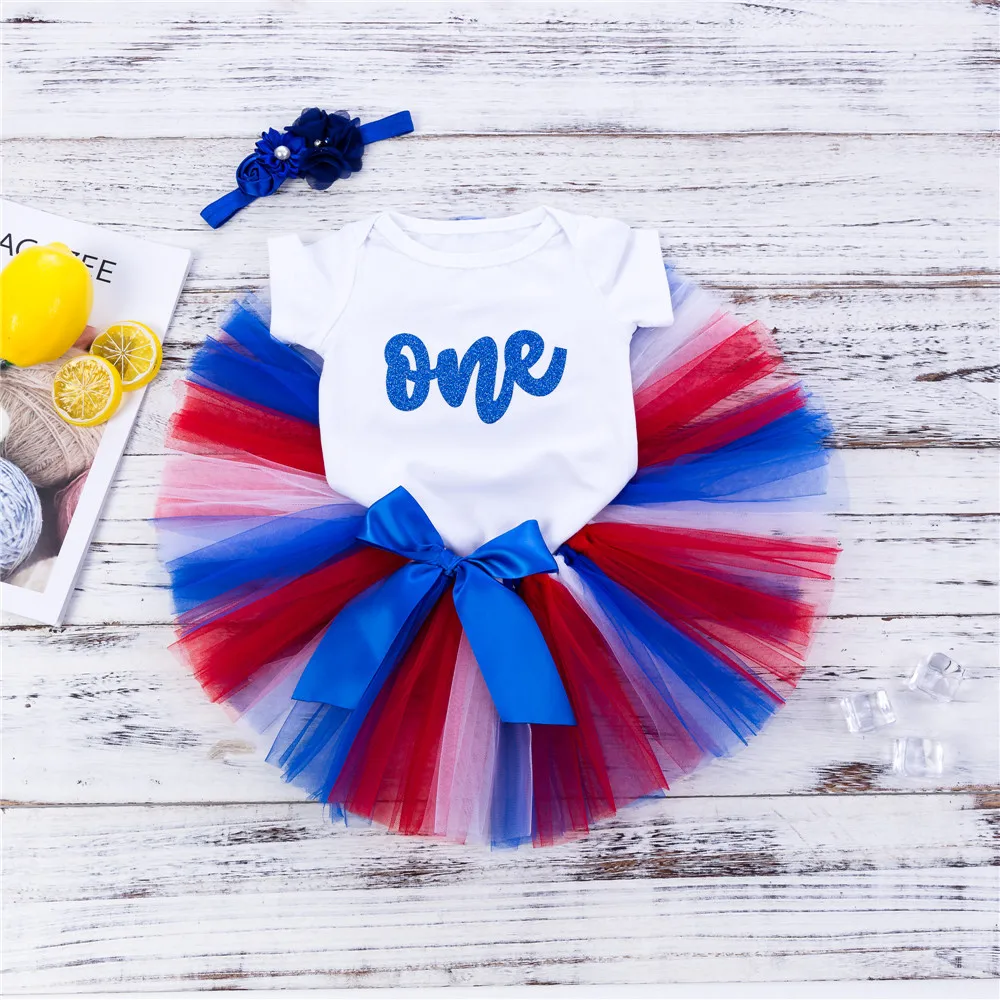 3 Pieces Boutique First Birthday Gift White Bodysuit Fluffy Pettiskirt