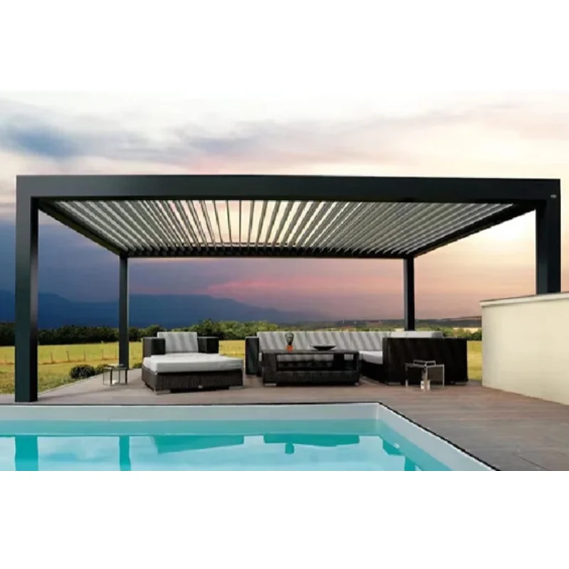 Garden Shed Bioclimatic Modern Aluminum Pergola Outdoor with Screen