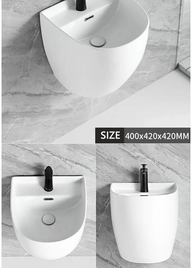 China high quality  wall mount basin ceramic sanitary ware modern wall hung hand wash basin sink for bathroom factory