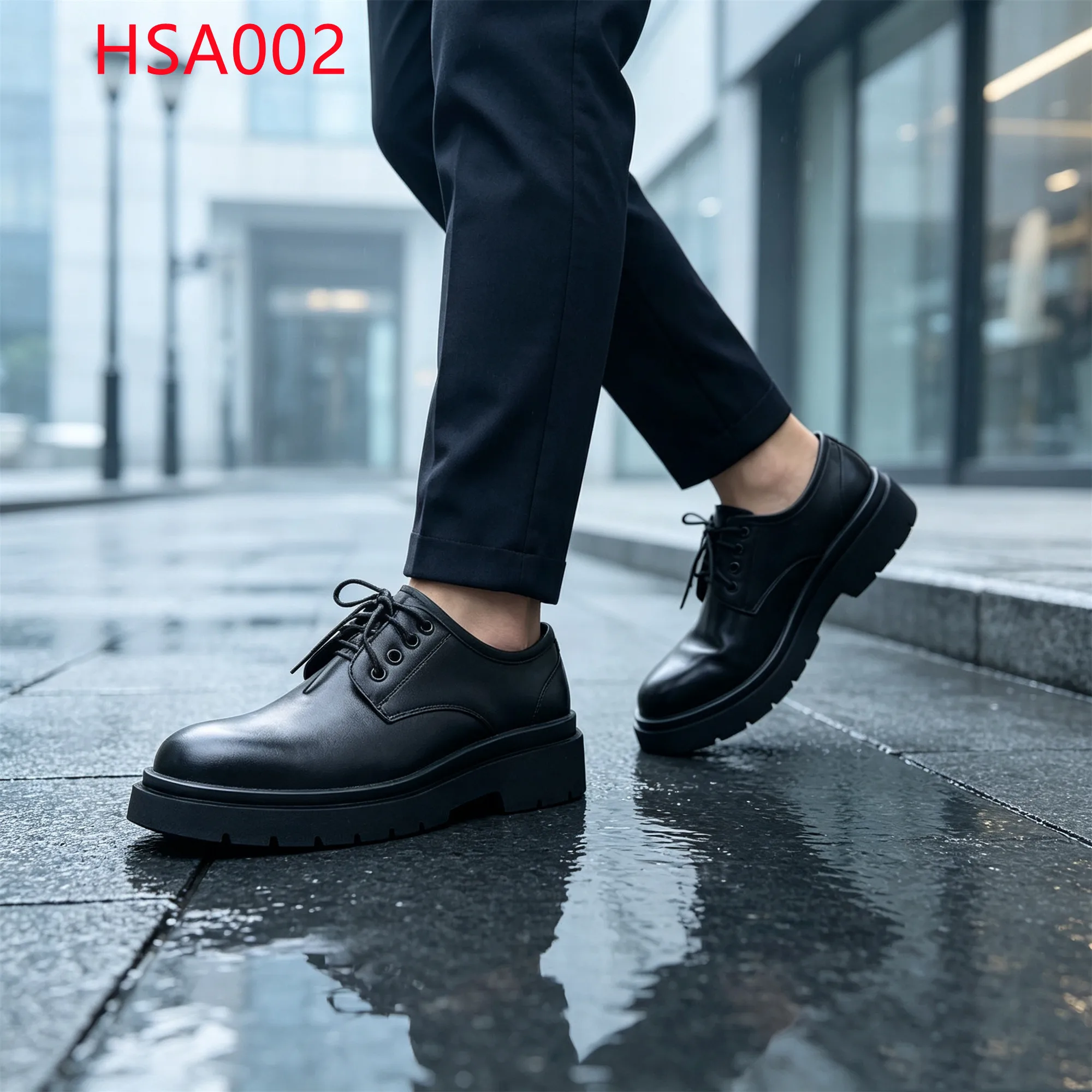 LXG,High Waterproof Platform Rubber Outsole Men Leather Shoes Vietnam Every Occasion Lace-up Style Hua Singh Office Shoes HSA002