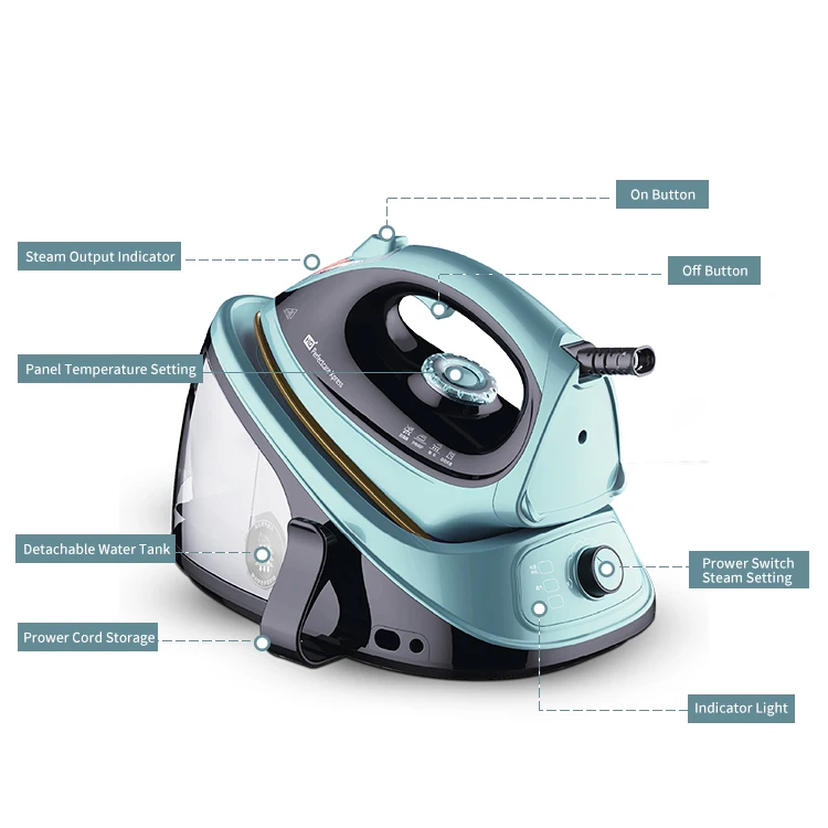 Hg 2100w Industrial Steam Iron Station With Ceramic Soleplate Vertical