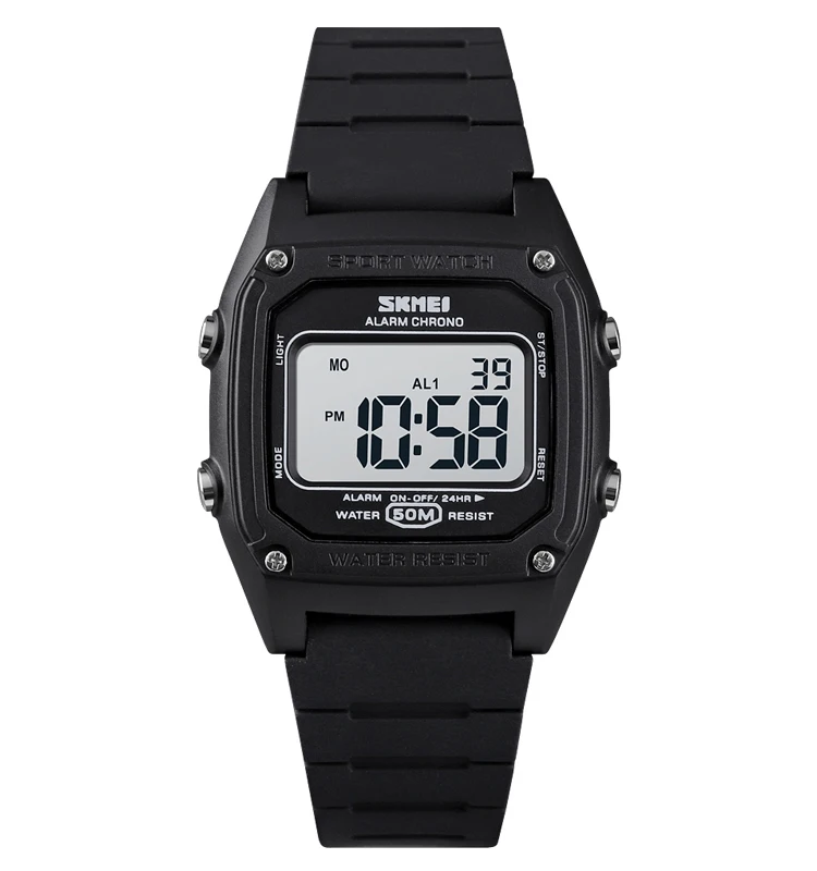 Skmei 1614 High Quality Kids Sports Watches 5atm Water Resistant Silicone Band Led Watch for Children