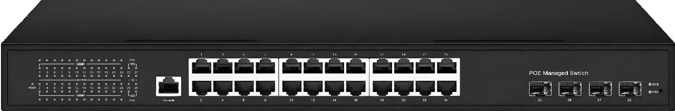 product rack mount l3 managed 400w total poe 24 port gigabit poe switch with 4x10g sfp-2