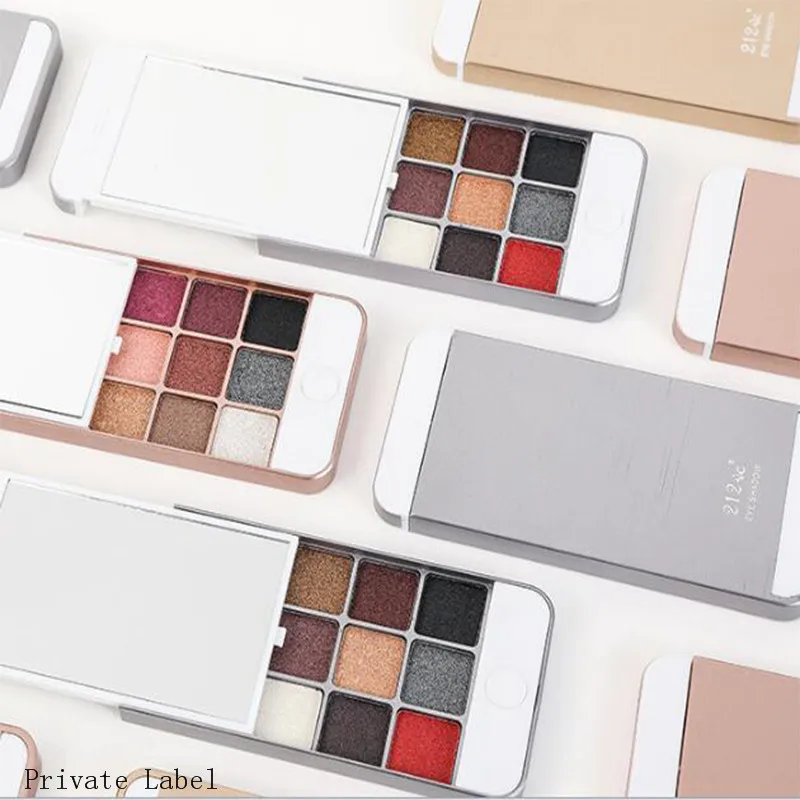Уникальная недорогая палитра теней для век в форме мобильного телефона с высоким пигментом и блестками матовых косметическая макияжа
