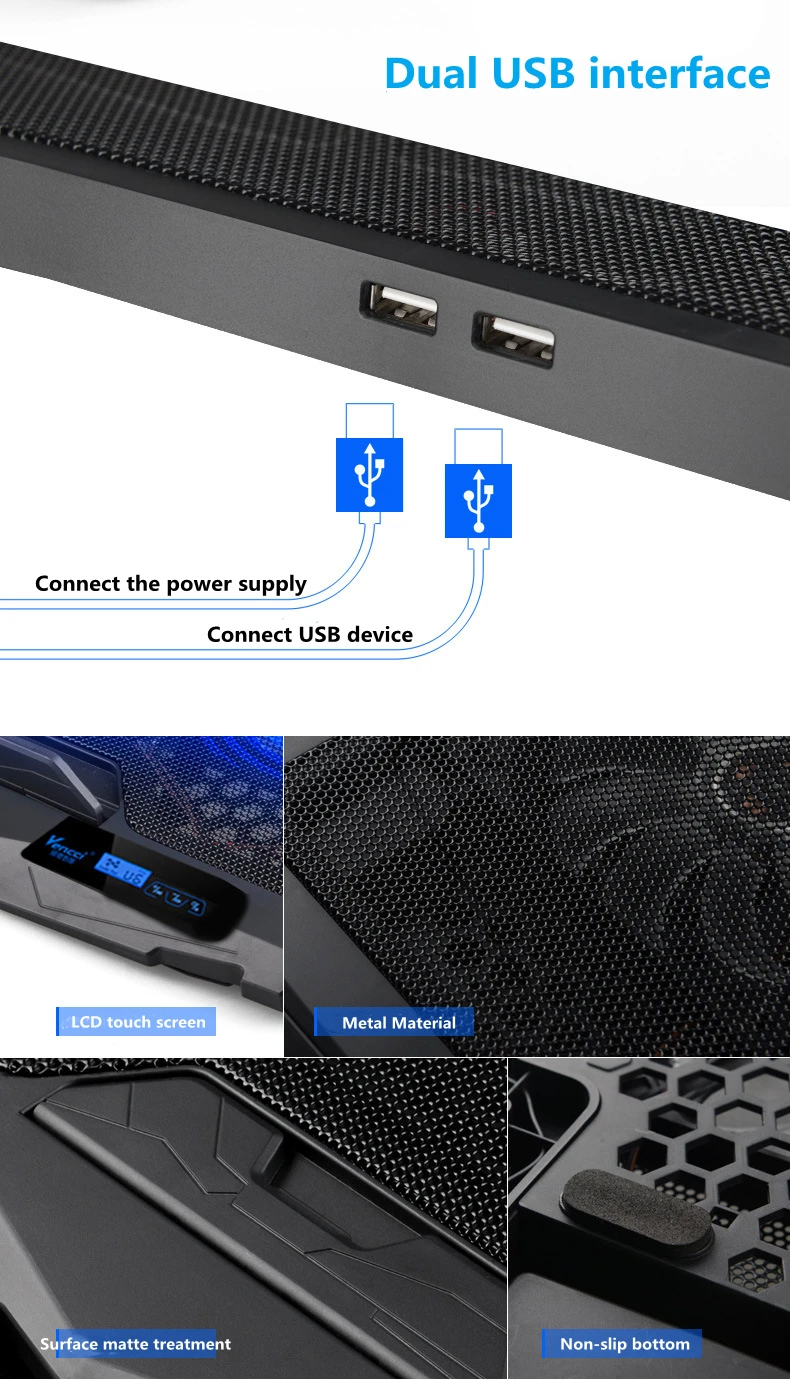 Foldable Laptop Cooler Desk 4 Fans Usb Powered Gaming Laptop Cooling