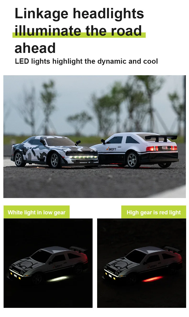 HOSHI Ae86 1:16 RC Car 2.4G High-speed Drift Car With Led Lights S921 S922 S923 S924 4WD Remote Control Vehicle for Kids Gifts