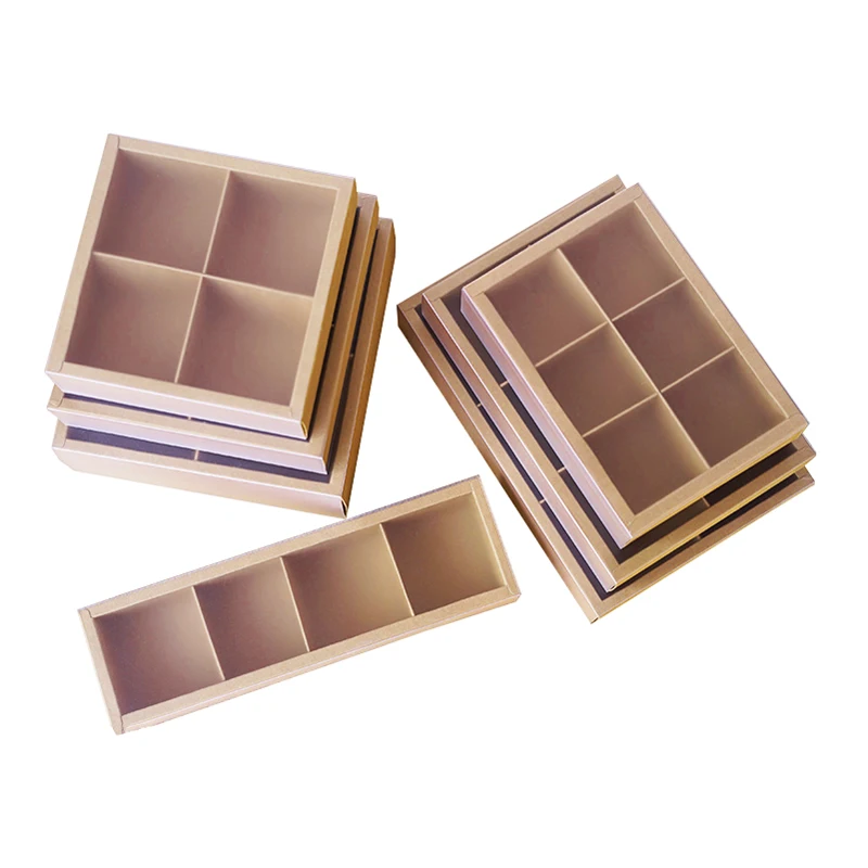 ZL Wholesale Custom Eco Friendly Packaging Cupcake Macaron Chocolate Baking Food Kraft Paper Drawer Boxes With Translucent Lid