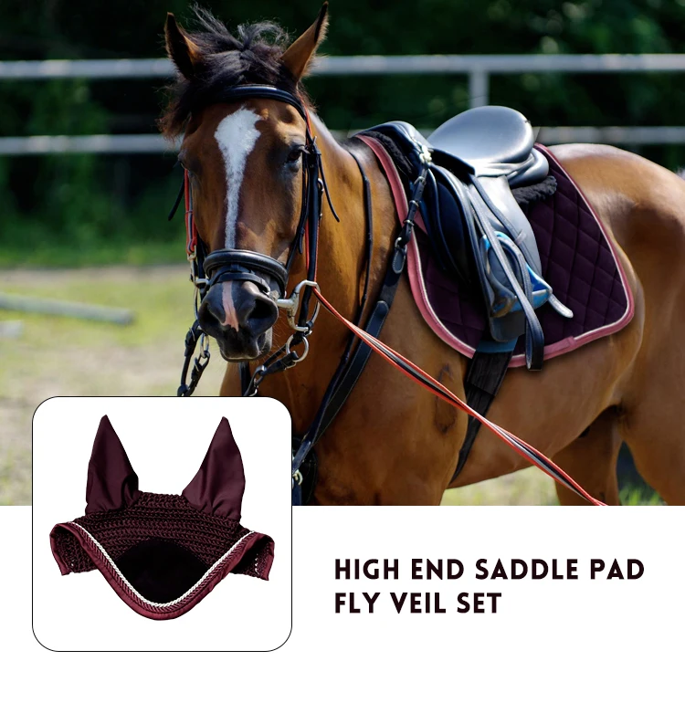 Free Fly Veil Set & Jewel Trimming Ship from USA GLP General Horse Saddle Pads 