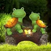 Double-headed turtle solar lamp