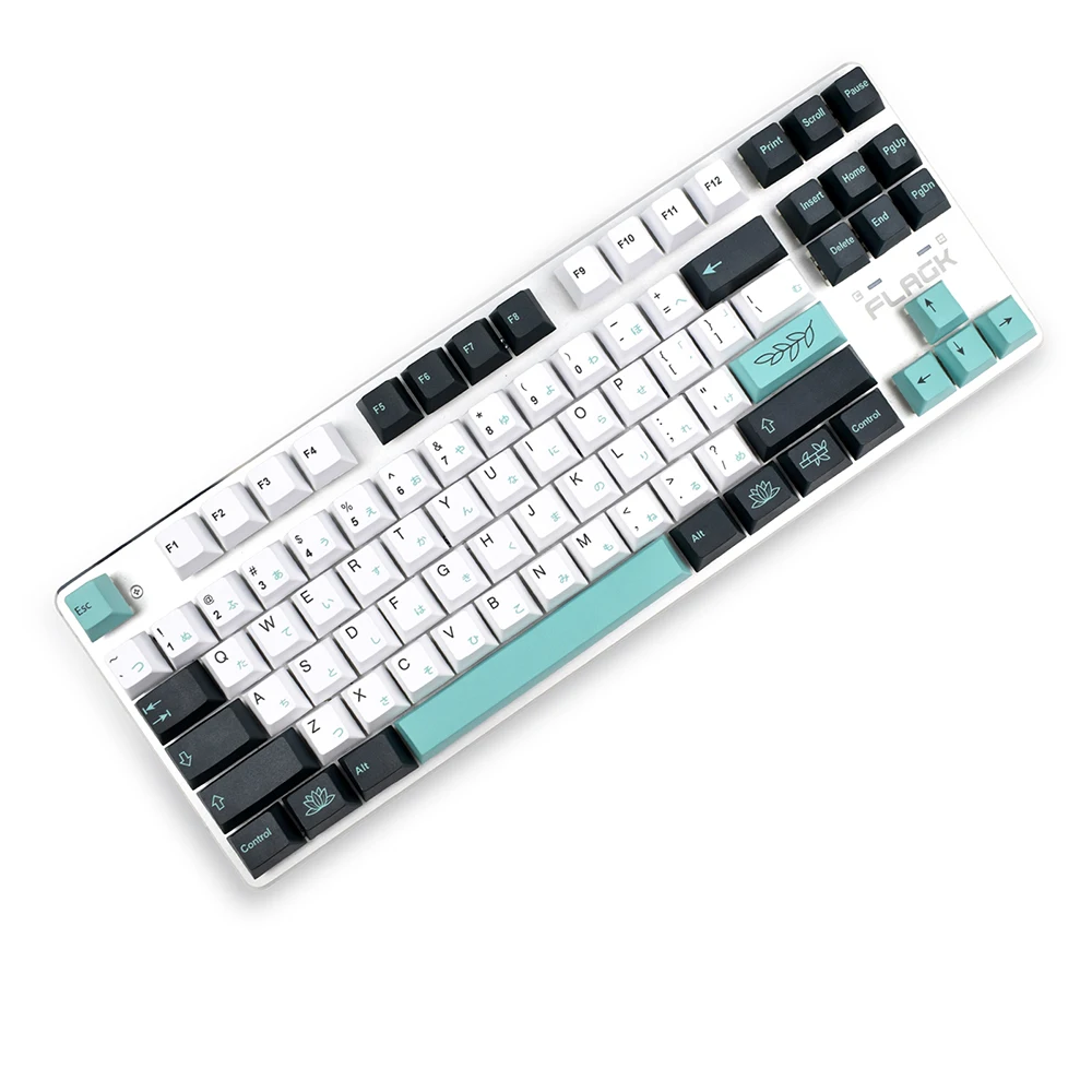 137 Keys PBT OEM Profile Custom Keycap Japanese Characters Botanical Theme Keycaps for Gaming Keyboard Mechanical 137 Keys