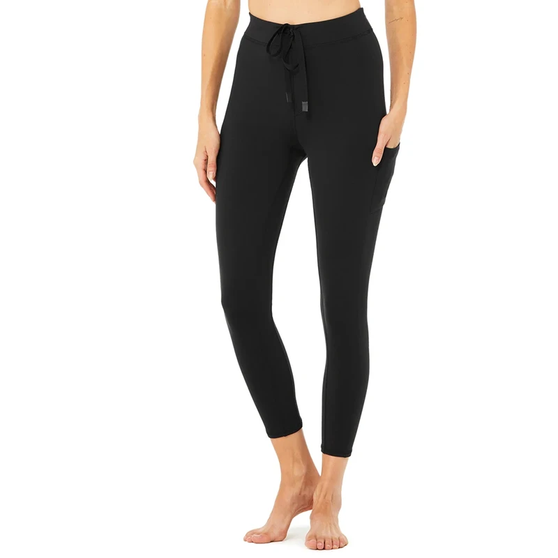 Women Mesh Leggings Side Pockets Yoga 