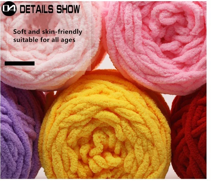 Dimuni High Quality Rich Soft Warm 100 Polyester Velvet Chenille Yarn For Crochet Knitting