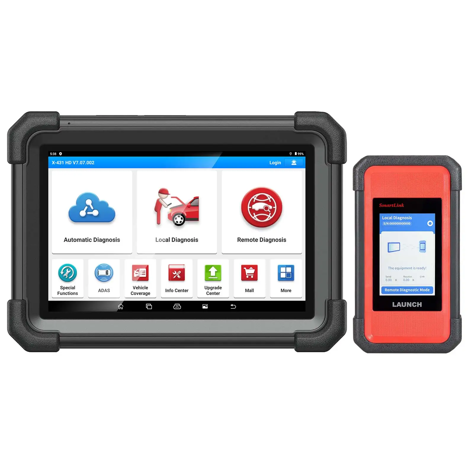 Newest 2024 Version Launch X431 V+ SmartLink HD Heavy Duty Truck Diagnostic Tool for 12V 24V Trucks Supports CANFD