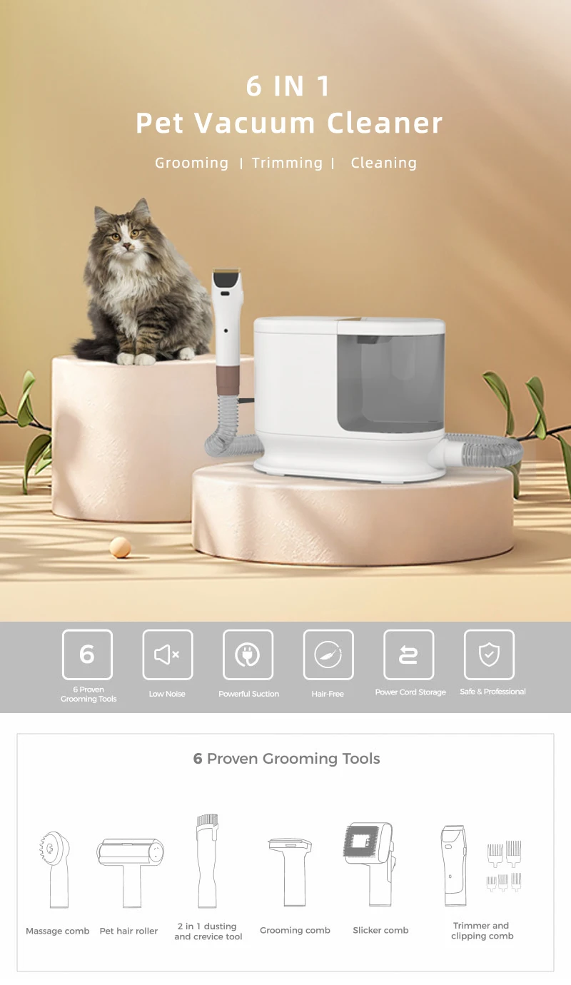 Vacuum Cleaner Pet Hair Dog Grooming Electric Brush Pet Grooming Carpet