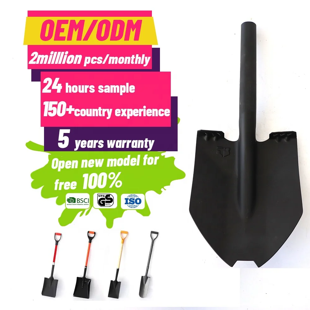2023, direktang gawa sa pabrika sa Tsina: mga kasangkapan sa pagsasaka, agrikultura, hardin, at konstruksyon—itim na shovel/spade head na gawa sa carbon steel