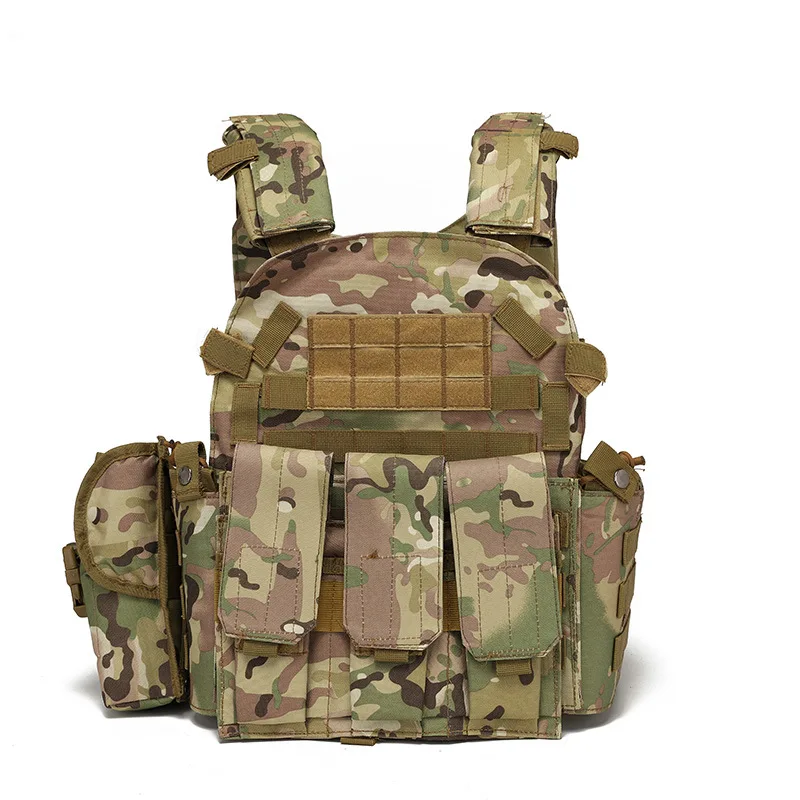 Outdoor camping hunting men's tactical vest combat vest security molle chest vest details