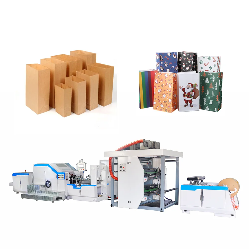 XINKE Custom Production Line Square Bottom Paper Bag Making Machine