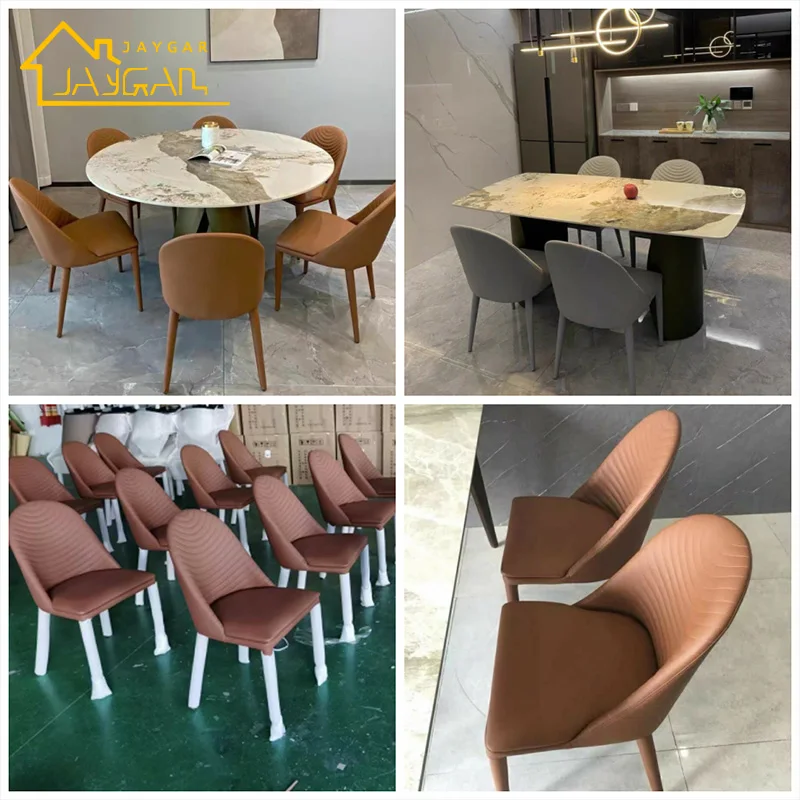 Nordic Hotel Comfortable Kitchen Chairs High Quality Leather Dining