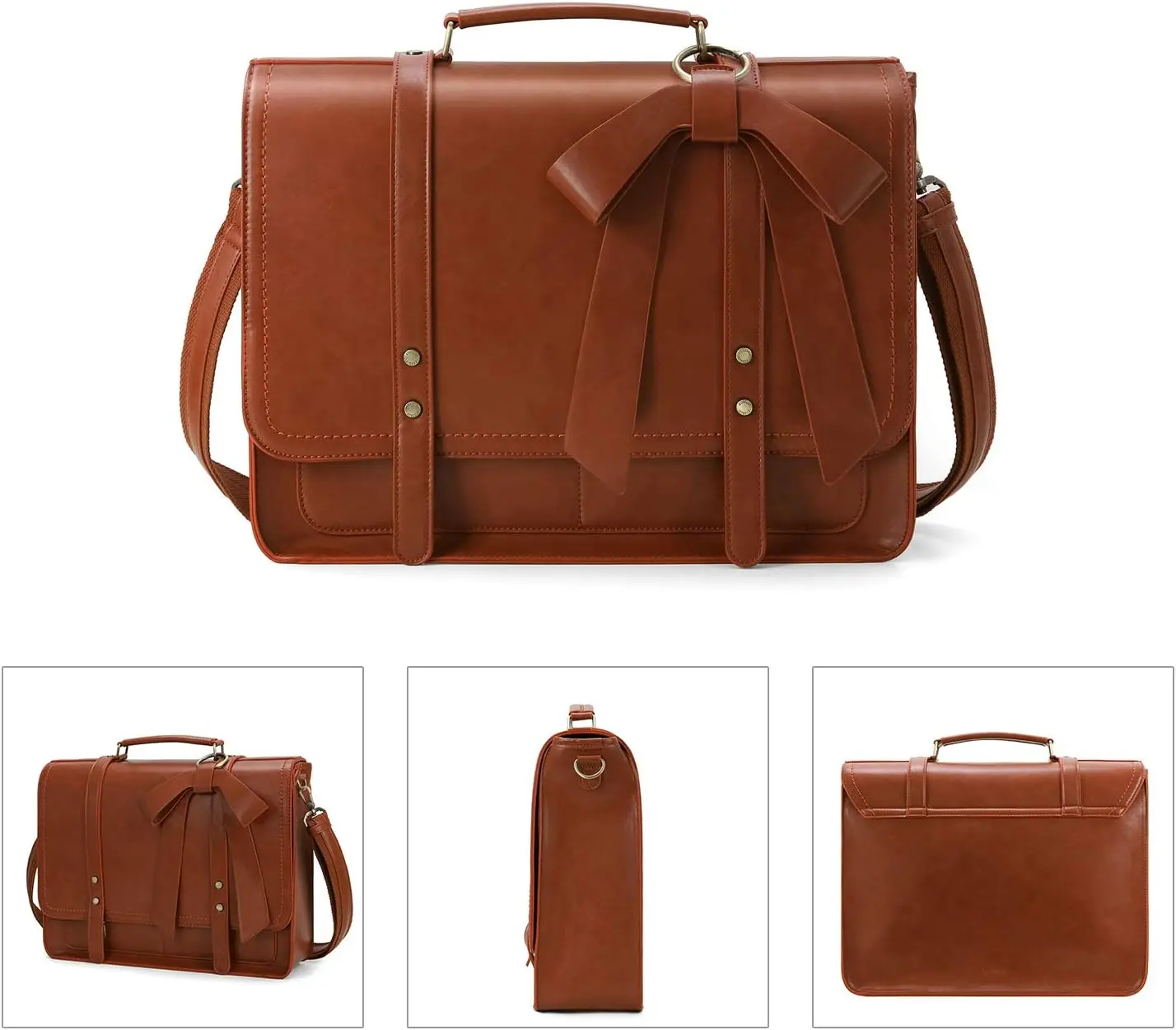 product women briefcase pu leather laptop bag college satchel for 156 laptops large size bags genuine leather cases-33