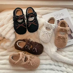 Children's Plush Casual Shoes Girls Plush Kids Winter Casual Warm Shoes Non-slip Slippers Toddler Kids Shoes Girls