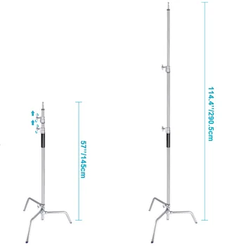 Neewer Stainless Steel Heavy Duty C-Stand 5-10 Feet/1.5-3 Meters Adjustable Photographic Sturdy Tripod for Reflectors Softboxes detail image
