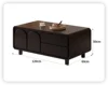 Table à thé 120*60*50 avec pieds-noir