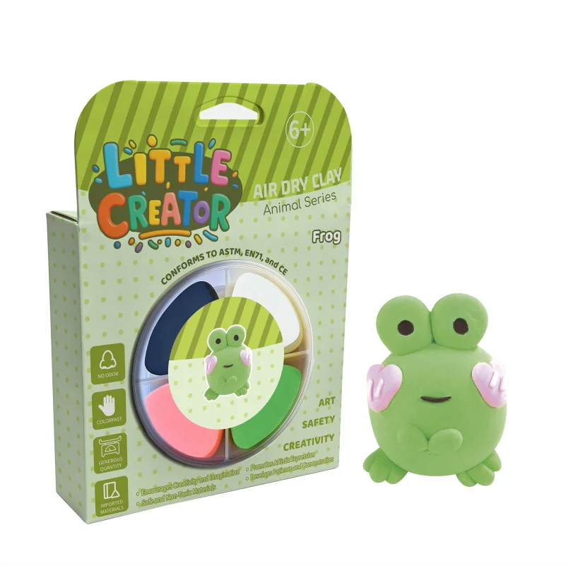 工場直送 4色プラスチリン造型用クレイ ― 柔らかくエアドライ対応の動物モチーフクレイ。子供向けパーティー工作・ホリデーギフトに最適