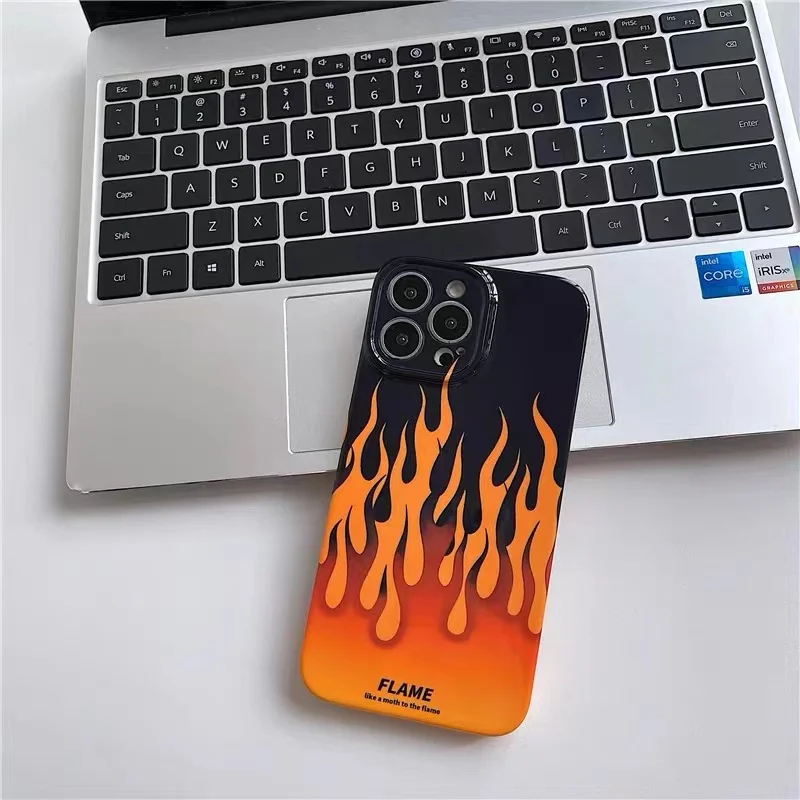 New Arrival Creative Personality Flame Phone Case for iPhone 11 12 13 14 Pro Max XR XS Max Cool Shockproof  PC Phone Case