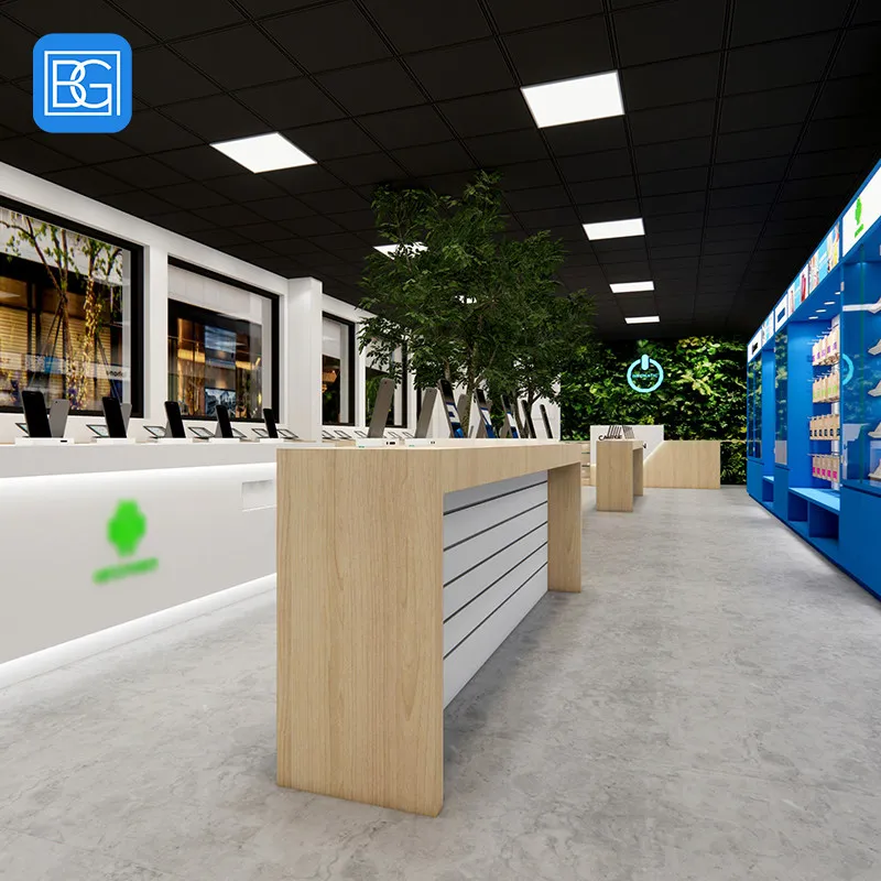 Customized Mobile Phone Shop Design Display Counter Oppo Mobile Counter Mobile Phone Display Mobile Shop Counter With Led