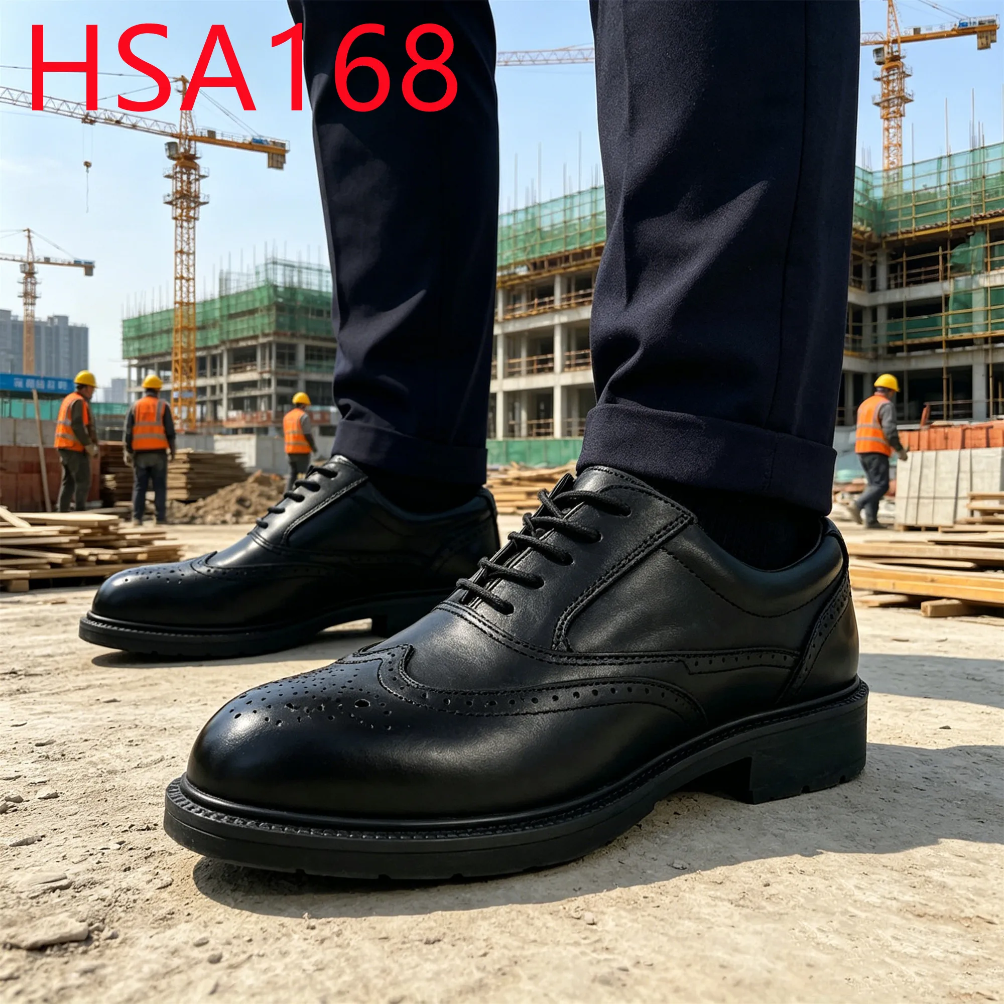 YYR,Construction Site Steel Toe Insert Work Shoes Popular in Kenya Factory Inspection Wing Tap Style Manager Safety Shoes HSA168