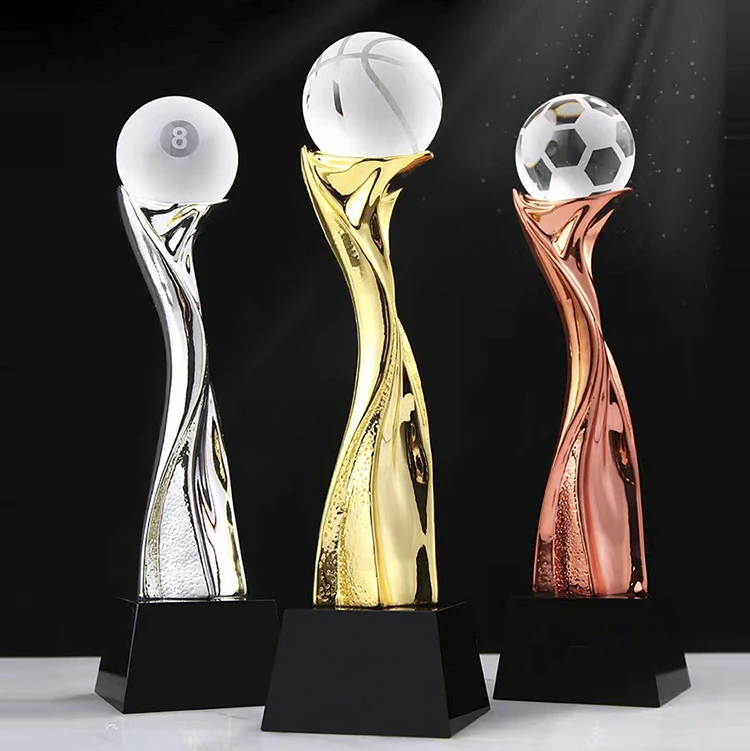 Usine de gros sur mesure trophée de cristal pour la ligue de football